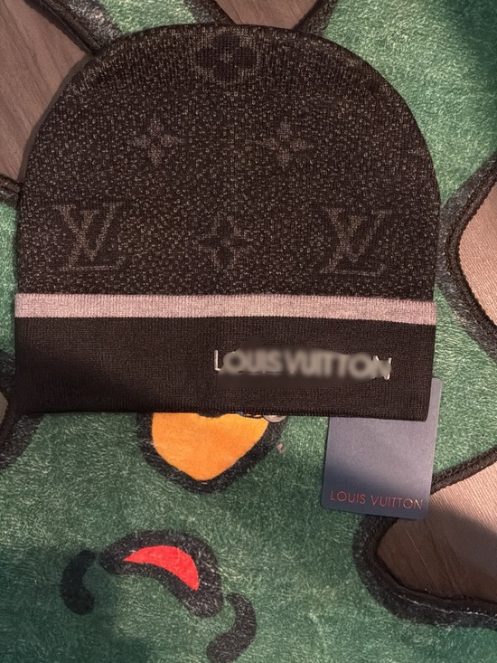 Accessories - Black Monogram Knit Beanie